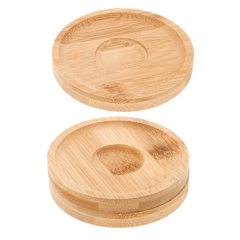3Pcs Rotating Glass Coasters Natural Wood Spinning Bases for Whiskey Tequila Coffee Table Decor Drink Cup Mats Heat Insulation