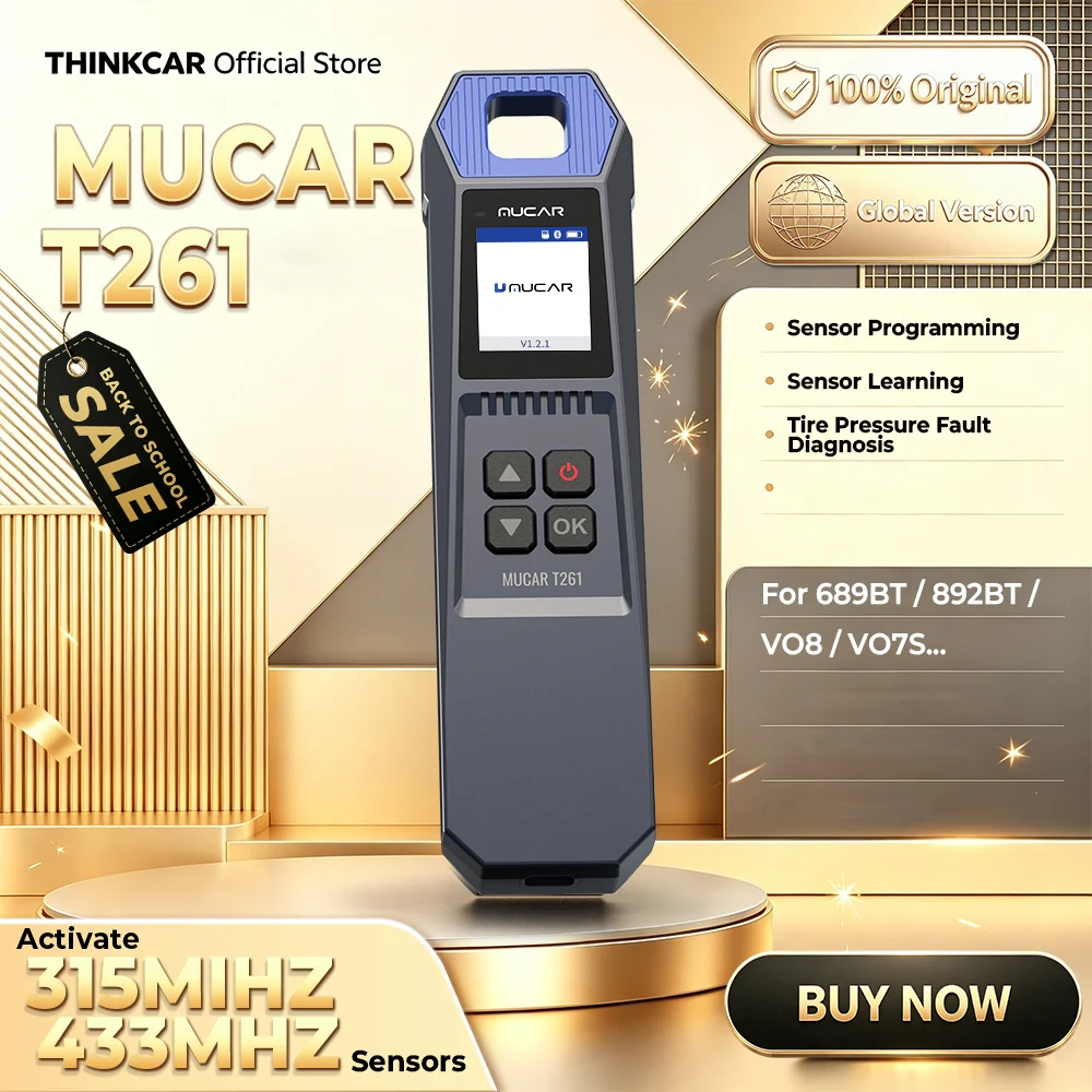 MUCAR T261 Car Tire Pressure Diagnose Tool Automotive TPMS Sensor Programming Learning Activator For MUCAR 892BT 689BT Scanner