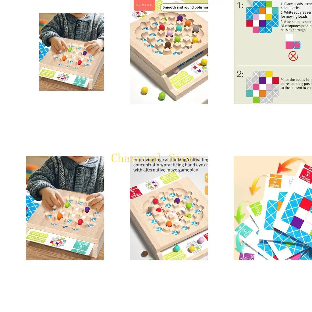 E7ce regelen kralen voor Toddlers Boys & Girls Basic Spatial Rainbow Cognition Teaser Rainbow Learning Toy Game