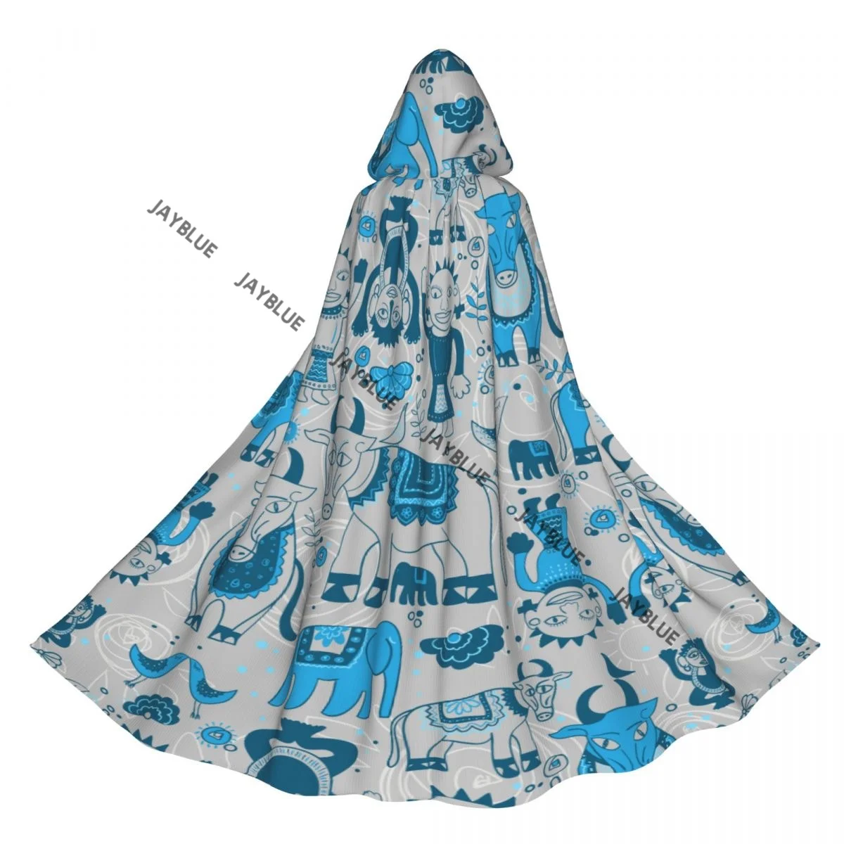 

Adult Cloak Cape Hooded Ethnic Pattern Medieval Costume Witch Wicca Vampire Elf Purim Carnival Party