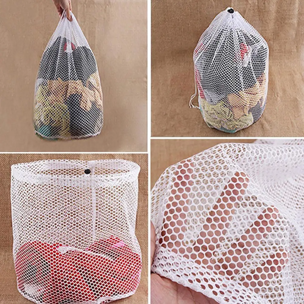 Large Washing Machine Laundry Bags Dirty Clothes Underwear Locking Drawstring Laundry Mesh Net Pouch Bag