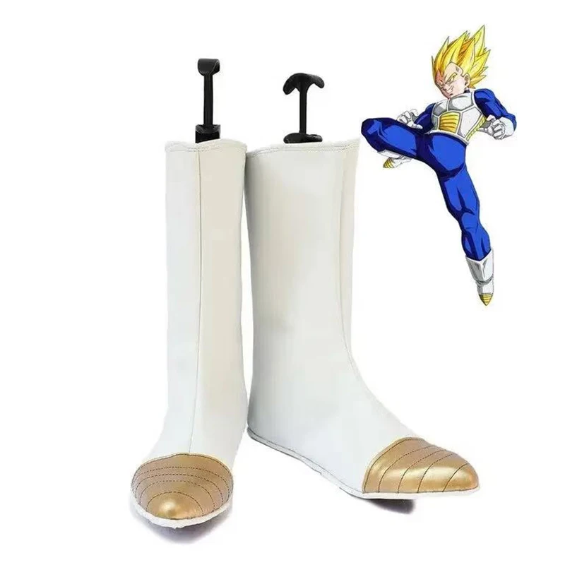 

DBZ Vegeta IV Saiyan Аниме Косплей Белые туфли Сапоги до середины икры