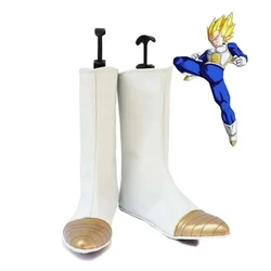 DBZ Vegeta IV Saiyan Anime Cosplay White Shoes Mid Calf Boots
