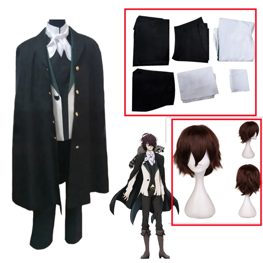 Trajes de Cosplay de Anime para hombres, traje de fiesta de Halloween, abrigo de Anime, Batman, Poe, Bungo Role Stray Dogs Cos