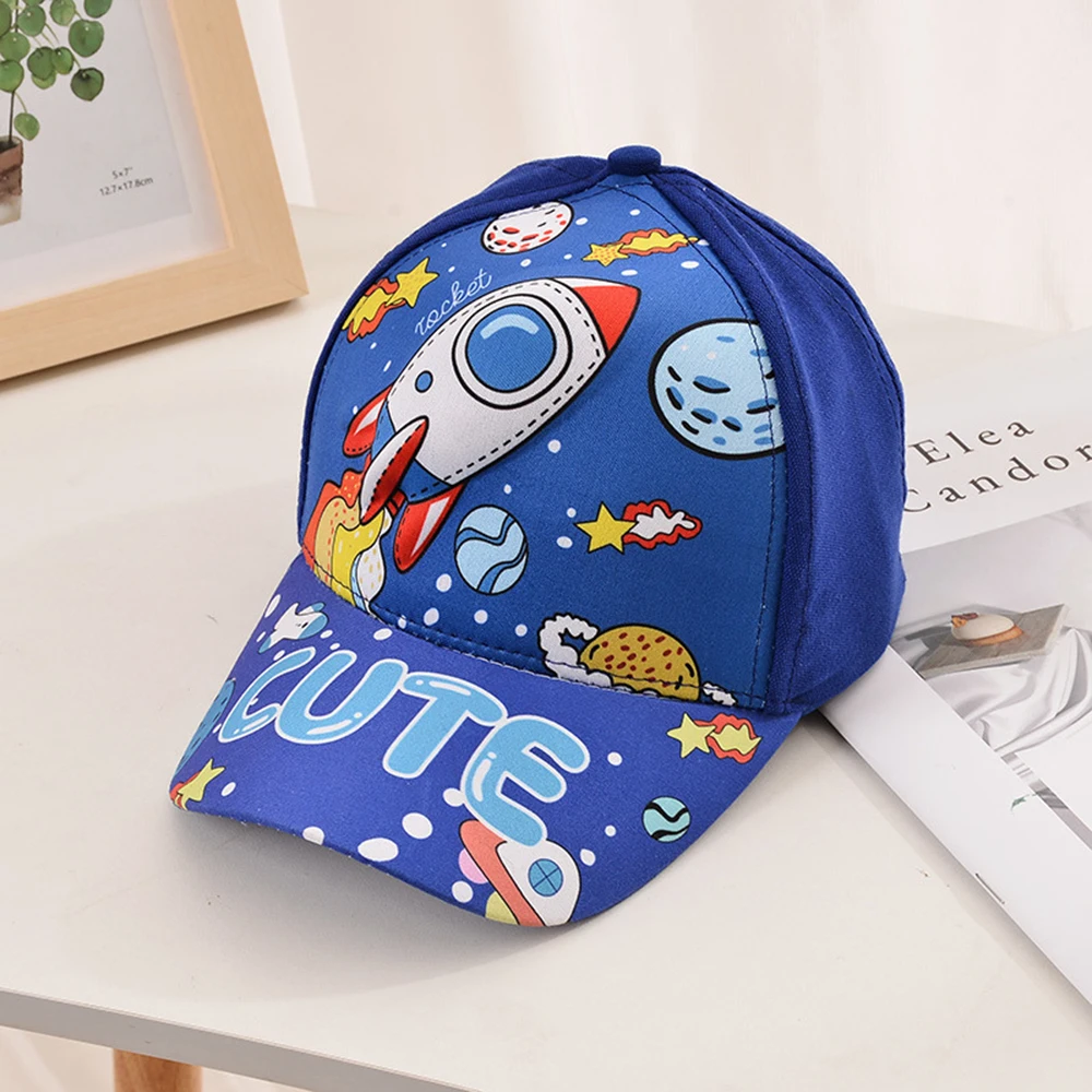 Children\'s Baseball Cap Cartoon Rocket Baby Sun Visor Peaked Hat Boy\'s Hip Hop baseball Caps For Kids 2-8 Years