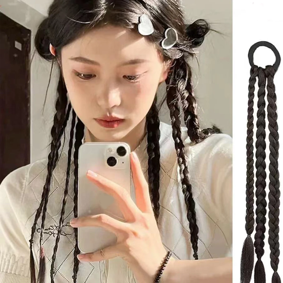 1 Pcs Fashion Delicate Fried Dough Twists Braid Wig Elastic Hair Bands For Women Girls Party Hair Accessories