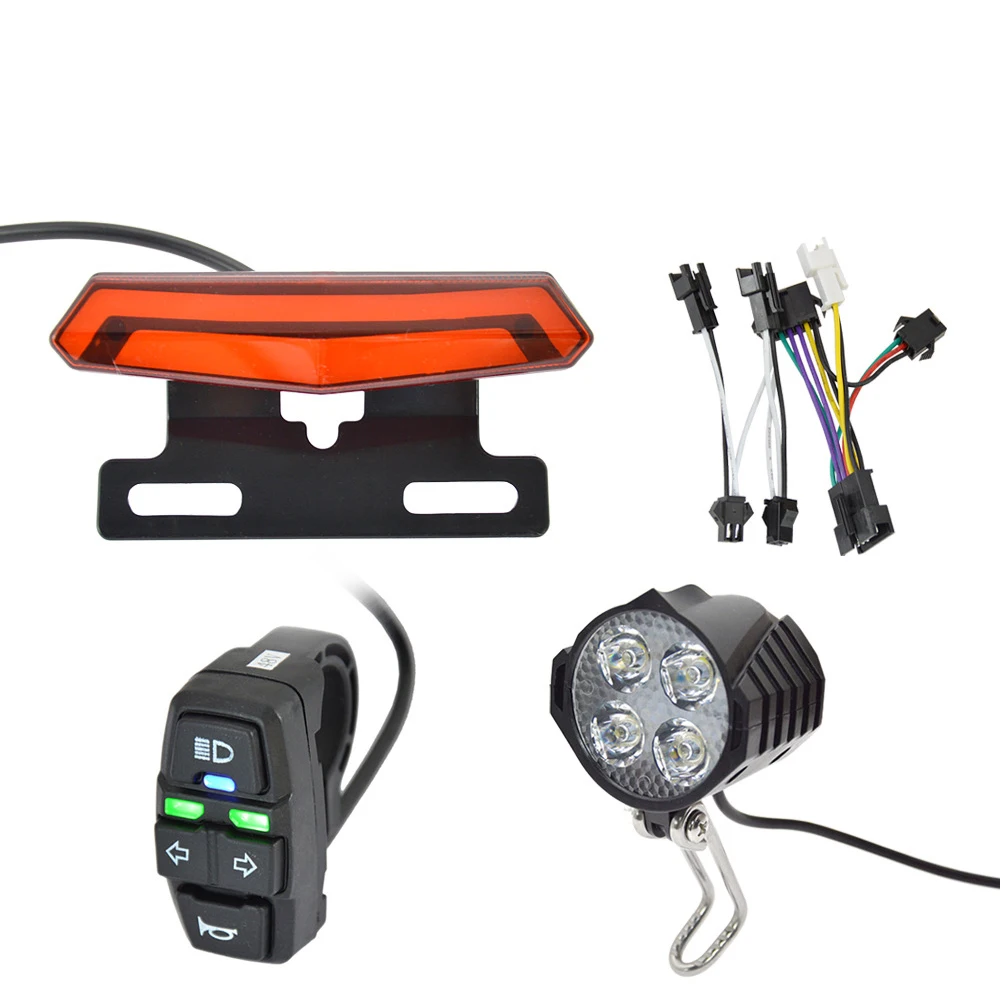 

1 set of ABS 24-48v Multifunctional E-bike Headlight Turn Signal Rear Light With Switch For Electric Bike Scooter Wholesale