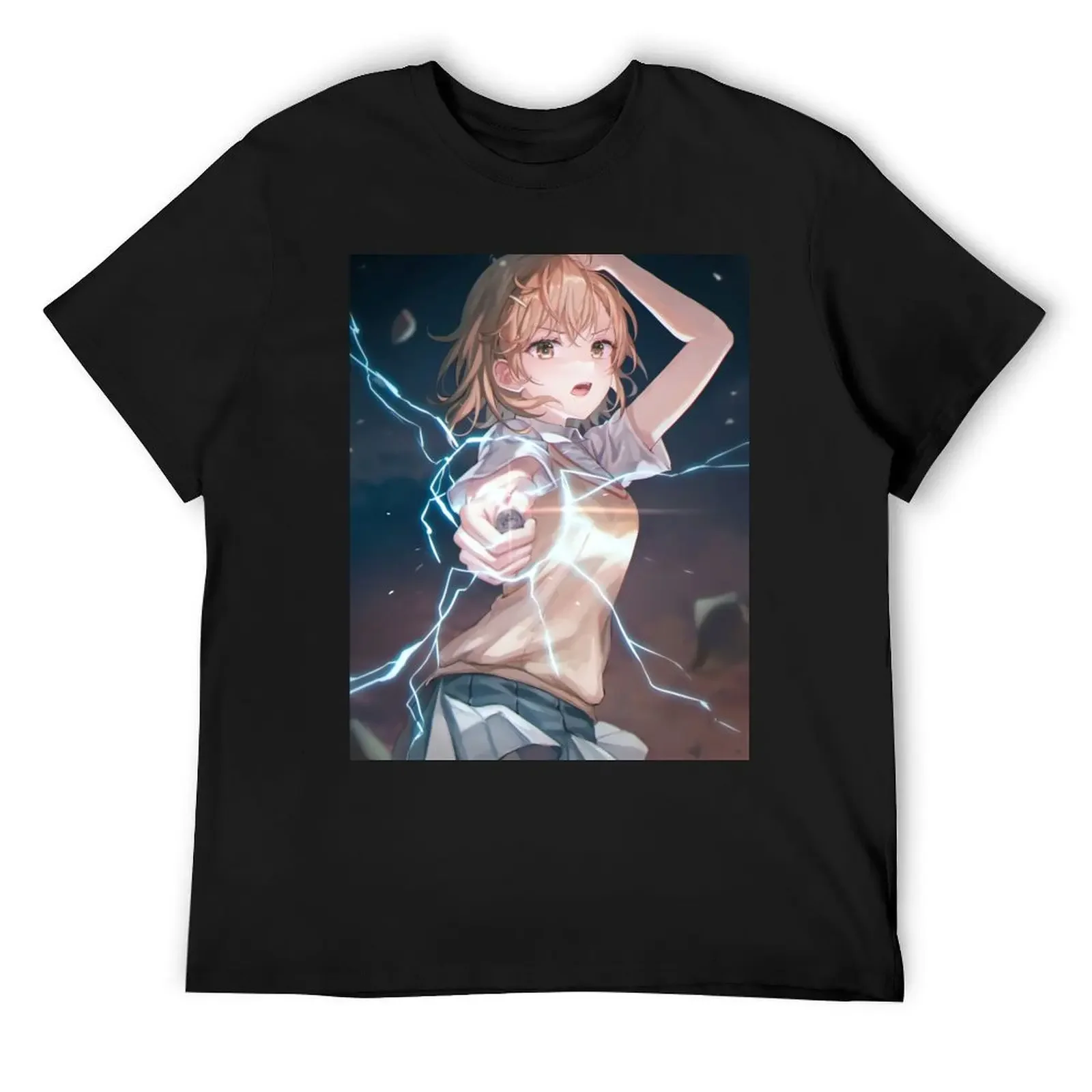 

Misaka Mikoto A Certain Scientific Railgun Anime Waifu T-Shirt blue archive funny shirt cotton shirts men