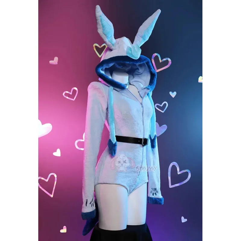 Sexy Vaporeon Costume Cosplay Flanella Tuta con cappuccio e calzini a coda Vestito Bunny Kawaii Pigiama di peluche Tuta carina Donna Prop