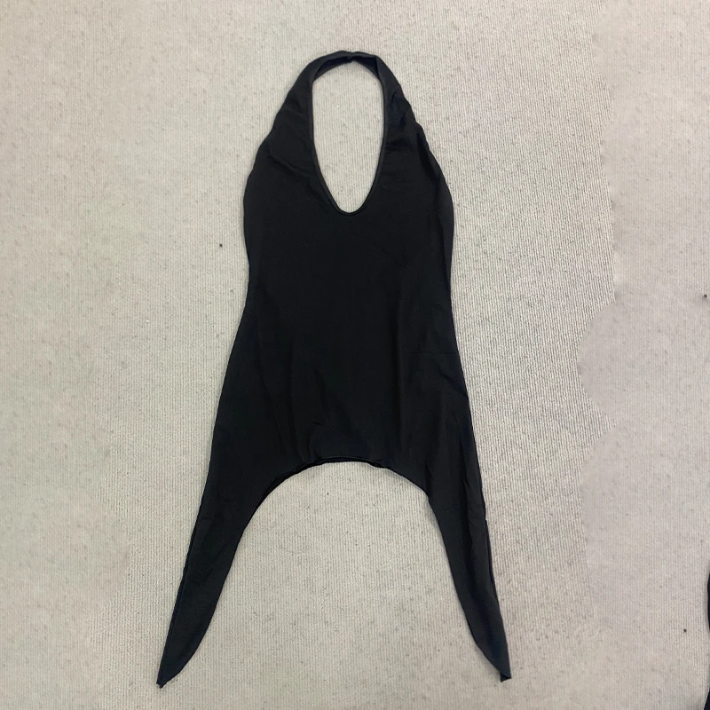 

Hottie Irregular Wild Sexy Classic Halter Deep V Neck High Waist Open Back Sleeveless Mini Dress Rave Party Night Club Wear