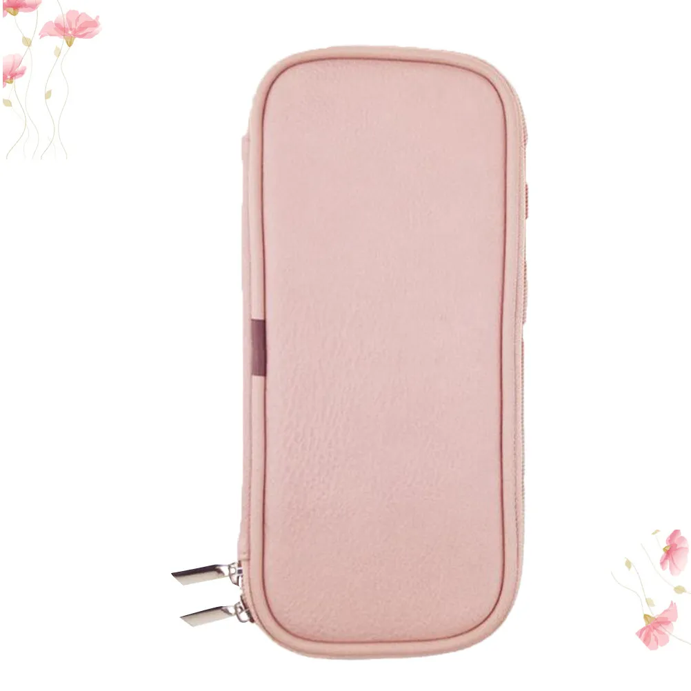 PU Brush Bag Pink Makeup Pouch Travel Purse Durable Waterproof Lightweight Compact Makeup Brush Bag Handbag