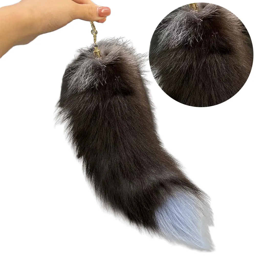 Huge Fluffy Faux Fur Fox Tail Keychain Therian Tail Fox Tail Keychain Handbag Key Chain Fluffy Fur Key Chain Gift for Women Girl