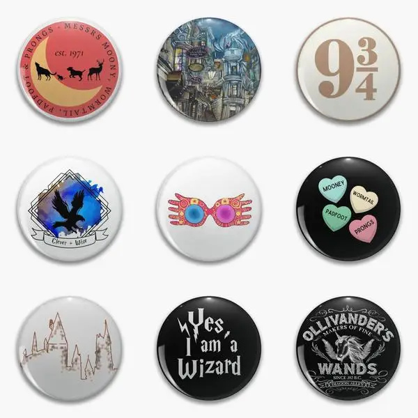 Marauders Messrs Moony Wormtail Padfoot Prongs Magicano Soft Button Pin Customizable Jewelry Creative Hat Lapel Pin Clothes