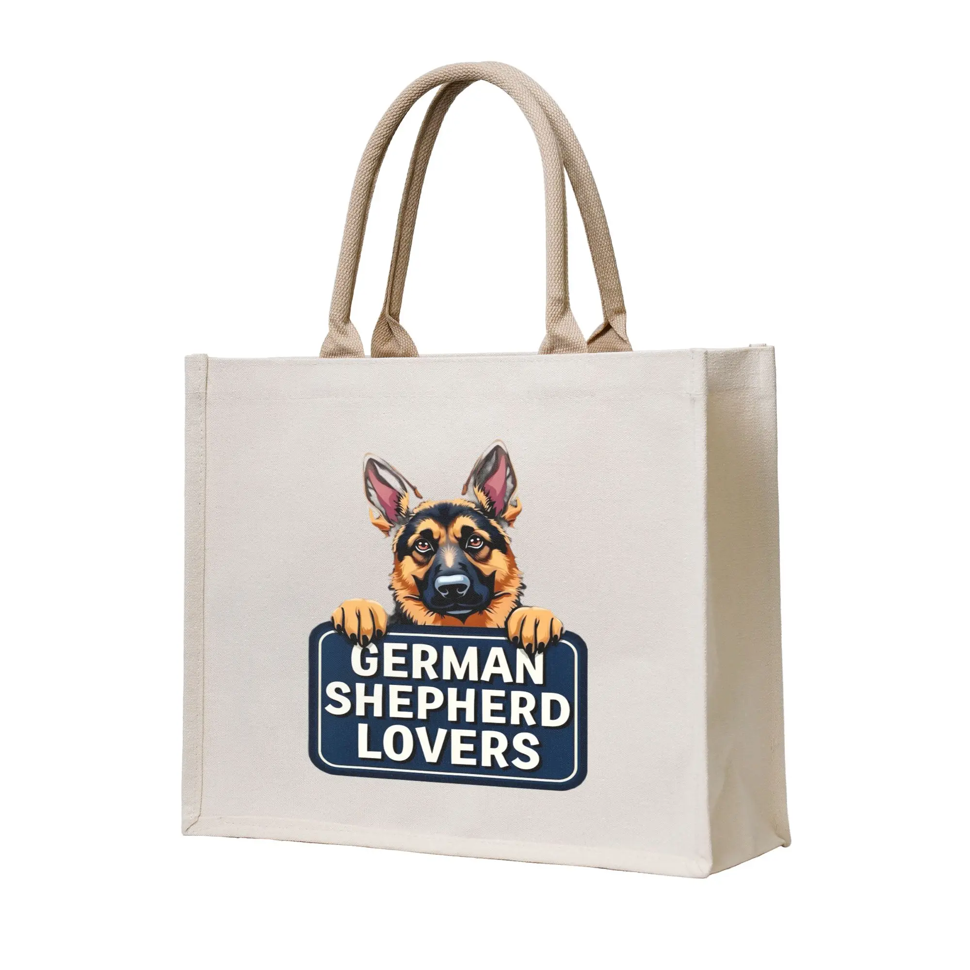 Recycling German Shepherd LOVERS Shopping Bag Women Tote Bag Portable Dog Lover GSD Grocery Shopper Bags