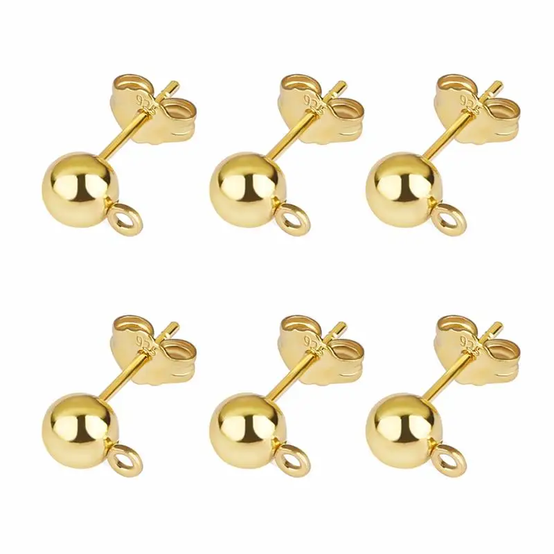 50 teile/los 925 Silber Überzogene Blank Post Ohrring Bolzen Basis Pin Mit Ohrring Stecker Erkenntnisse Ohr Zurück DIY Schmuck Machen Zubehör