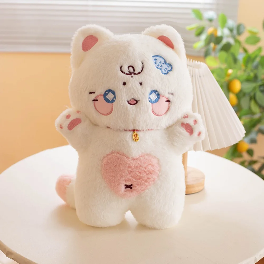 's Accompany Dolls Attract Wealth Cute Cat Toys PP Cotton Waving White Cat Pillow Soft 38cm Black Cat Home Decor