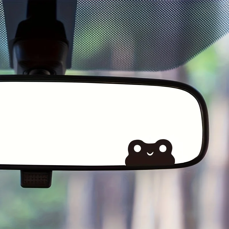 2pcs Cute Frog Waterproof Vinyl Sticker Adorable Decal Car Rearview Mirror Laptop Water Bottle Notebook Daily Decor Accessories