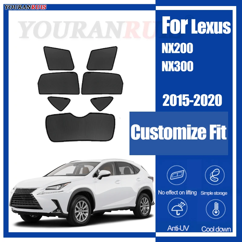 

Customize For Lexus NX200 NX300 2015-2020 Car Side Windows Sunshade Curtains Mesh Heat Insulation Protect Privacy Accessories