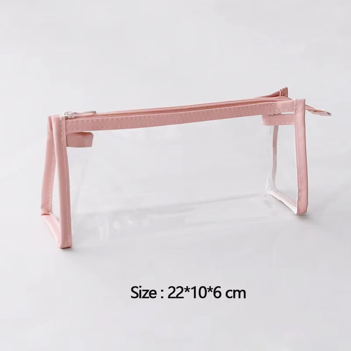 Trousse à crayons transparente de grande capacité, sac à stylos Simple, sac à cosmétiques Kawaii, papeterie d'étude scolaire, fournitures de bureau