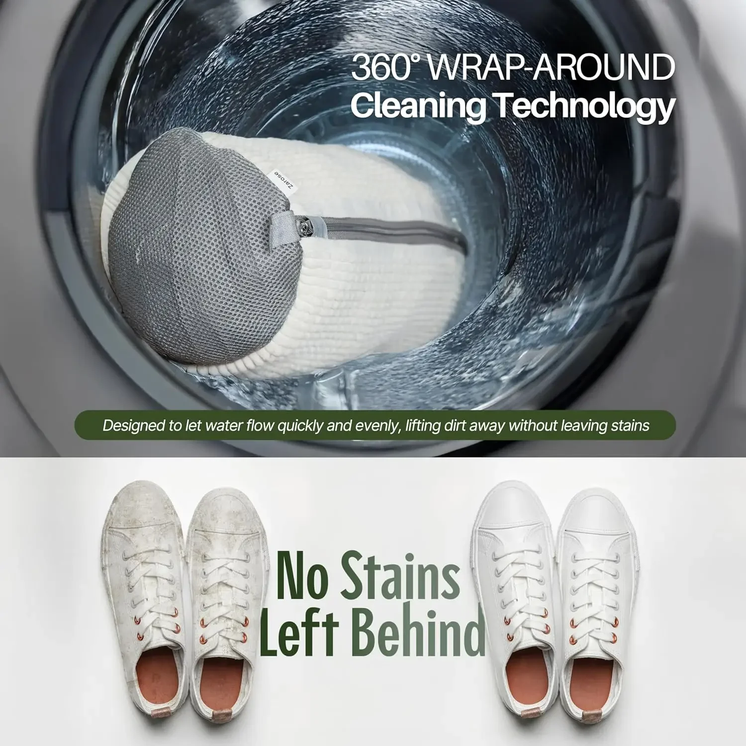 حقيبة غسالة الأحذية المتينة لجميع أنواع الأحذية، تنظيف سريع وسهل، حقيبة أحذية الغسيل للغسالة والمجفف