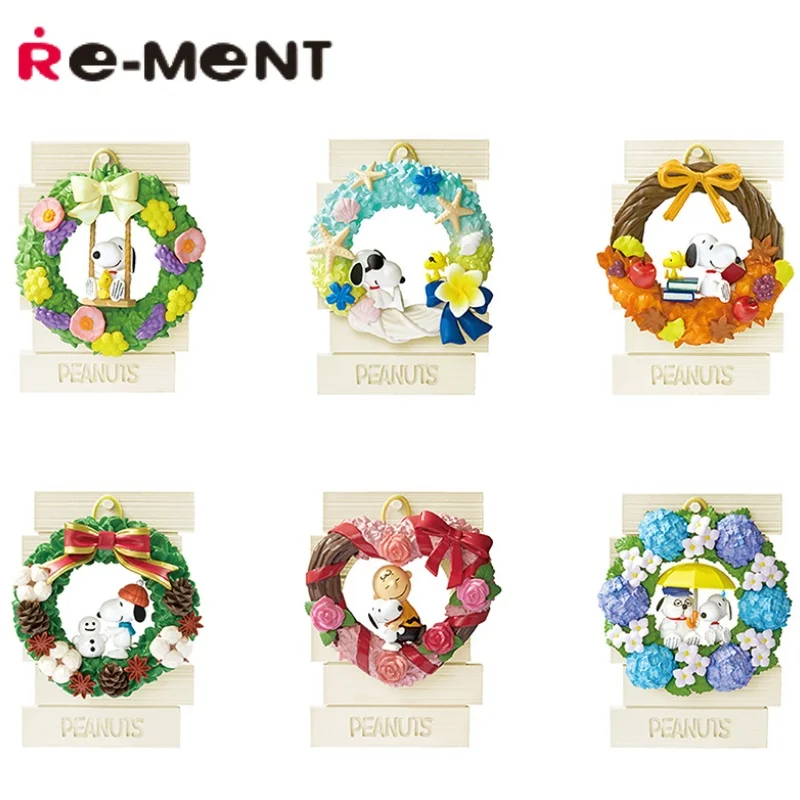 

Подлинная Re-Ment аниме Snoopy гирлянда орнамент модель фигурка модель игрушки Коллекционные мультяшные украшения для подарка на день рождения