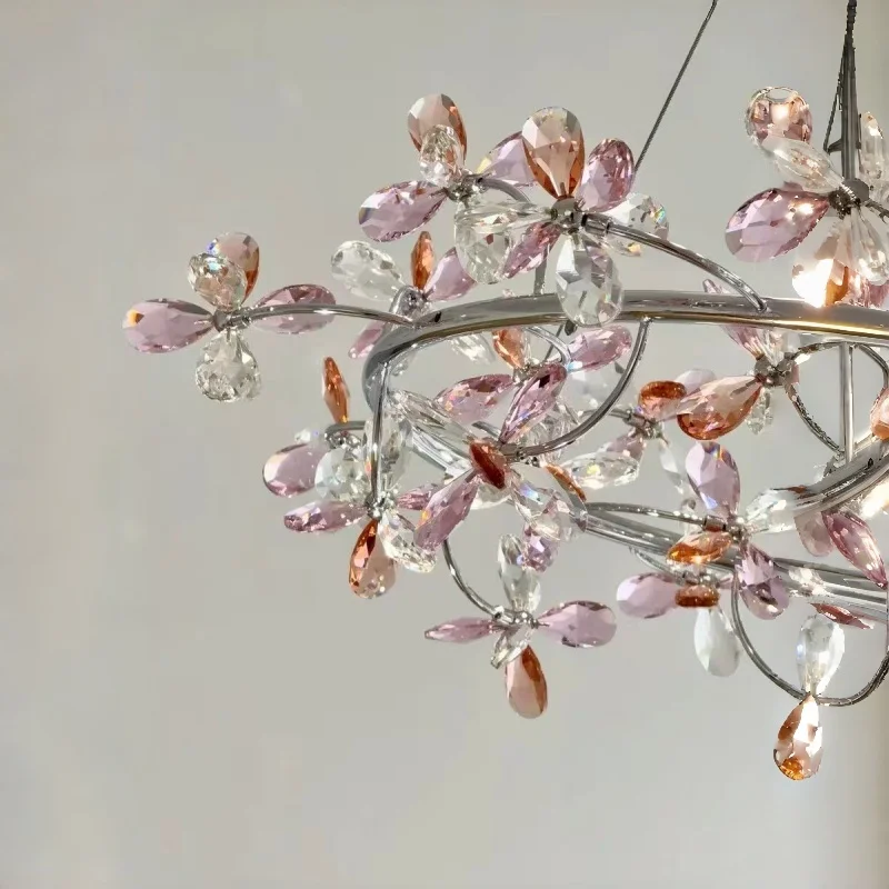 ثريا كريستال فرنسية فاخرة رومانسية غرفة الأميرة غرفة نوم ماستر ضوء الراقية غرفة الطعام كريستال إكليل تركيب المصابيح #6