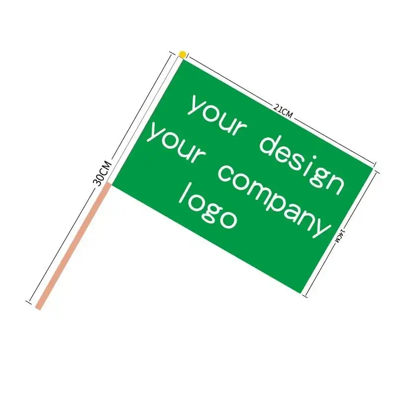 50pcs/lot  aerlxemrbrae   Custom Hand Flag 14 x 21 cm Hand Shaking Flag print buyer's company logo or design  election flag