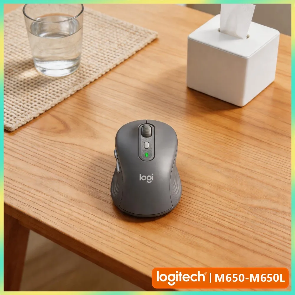 Logitech M650/M650L Ergonomic Mouse - Soft Thumb Area, Smartwheel Scrolling, 5 Programmable Buttons, Multi-OS Support