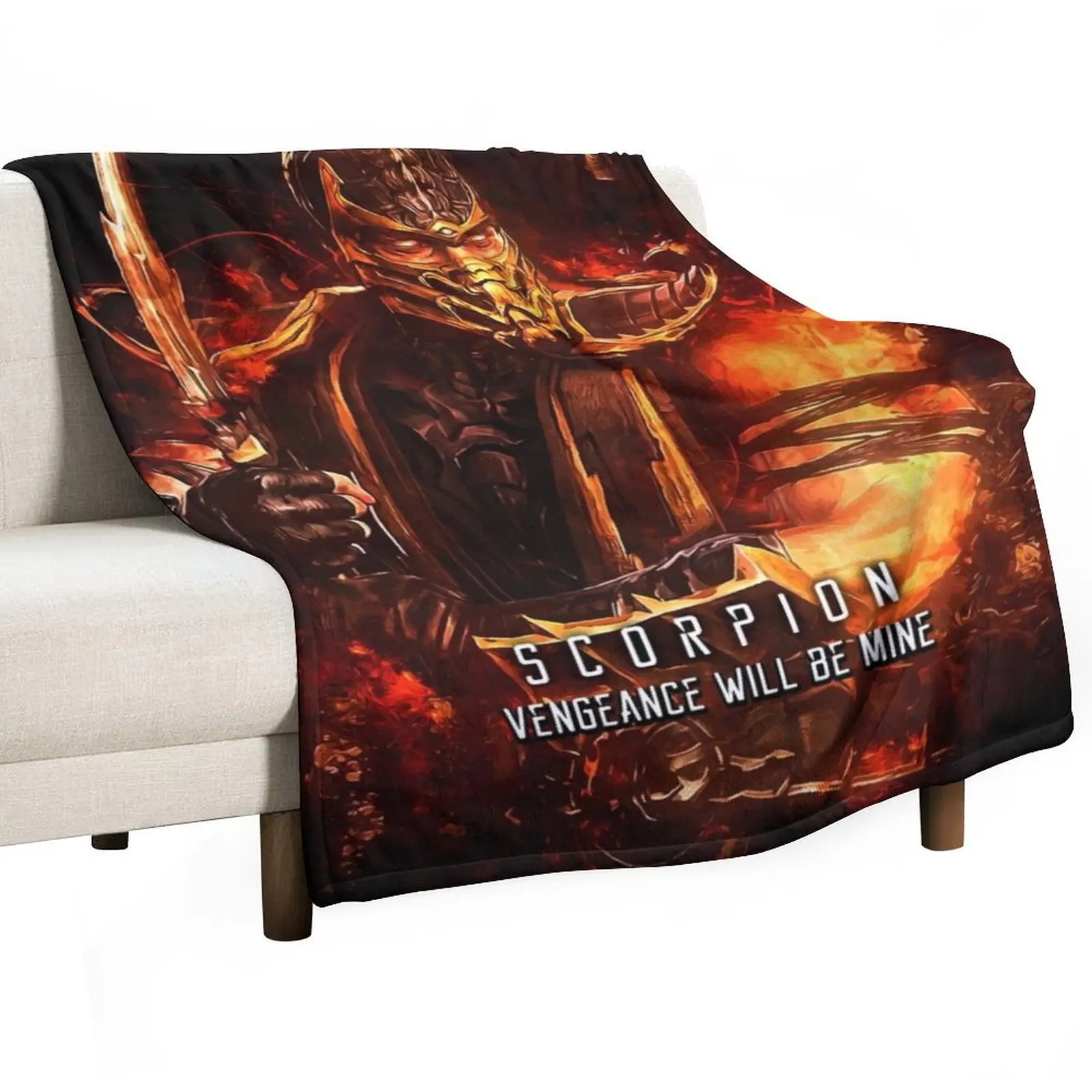 

Mortal Kombat Scorpion Throw Blanket Flannel Fabric Sofa Throw Flannels Thermals For Travel Blankets