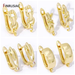 DIY Women Earrings Accessories 18K Gold Plated Brass Shvenzy Earwire Fixture Earring Hooks Clasp For Earring Making Findings