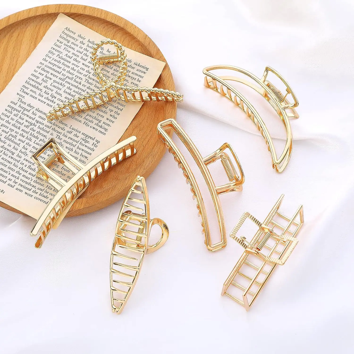 

Long Claw Clips for Women Thick Hair Big Metal Gold Hair Clips for Girls Large Hair Accessories