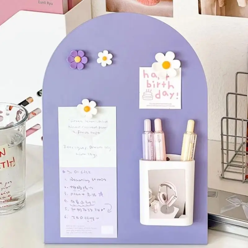 Desktop Magnetic Note Board 1/2Pcs Vertical Badge Card Organizer Reusable Message Holder for Home Office Daily Use