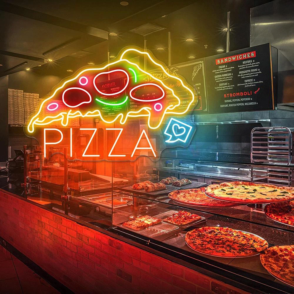 

Pizza Neon Sign Custom Restaurant Kitchen Wall Decor Business Led Sign Fast Food Neon Light Pizza Shop Decoration Night Lamp