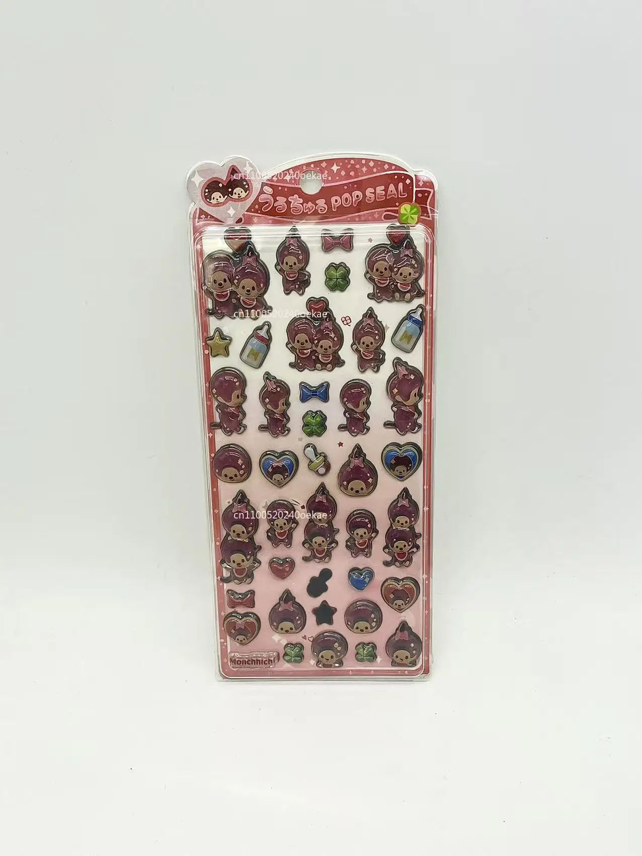 

2026 New Japanese style 3D Monchhichi cartoon 3D crystal three-dimensional solid drip glue phone case DIY decoration sticker