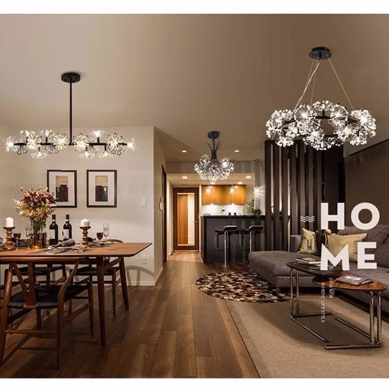 

Modern Creative Dandelion Flower Chandelier Led Living Room Bedroom Restaurant Indoor Romantic Home Decoration Bouquet Lamps