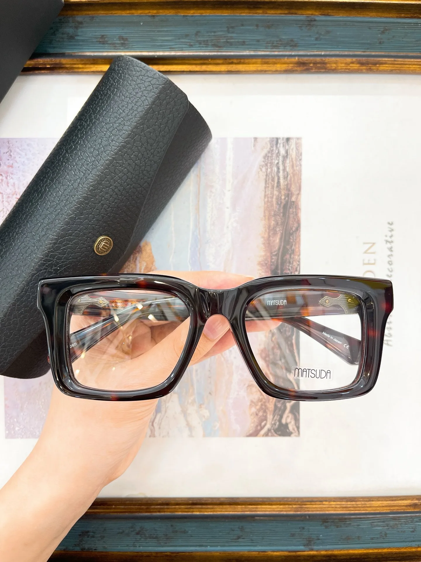 MATSUDA Japan Design Super-Thick Acetate Square Shape Men Women Vintage Retro M1033 Spectacle Frame Prescription Lens