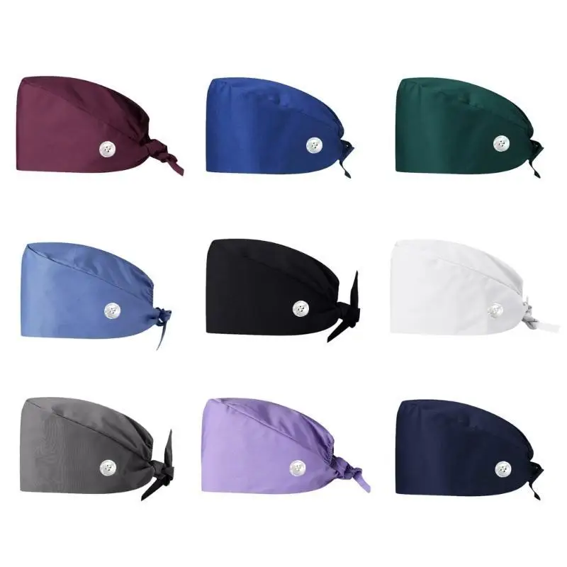 

652F Scrub Caps Unisex Working Caps Cotton Surgical Hat for Women Man Doctor Hat and Nurse Hat Adjustable Surgical Caps