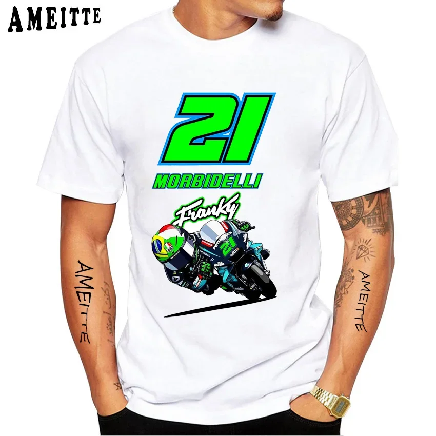 Franco Morbidelli Come on Franky 21 GP Classic T-Shirt New Summer Men Short Sleeve Casual White Tops Man Motorcycle Rider Tees