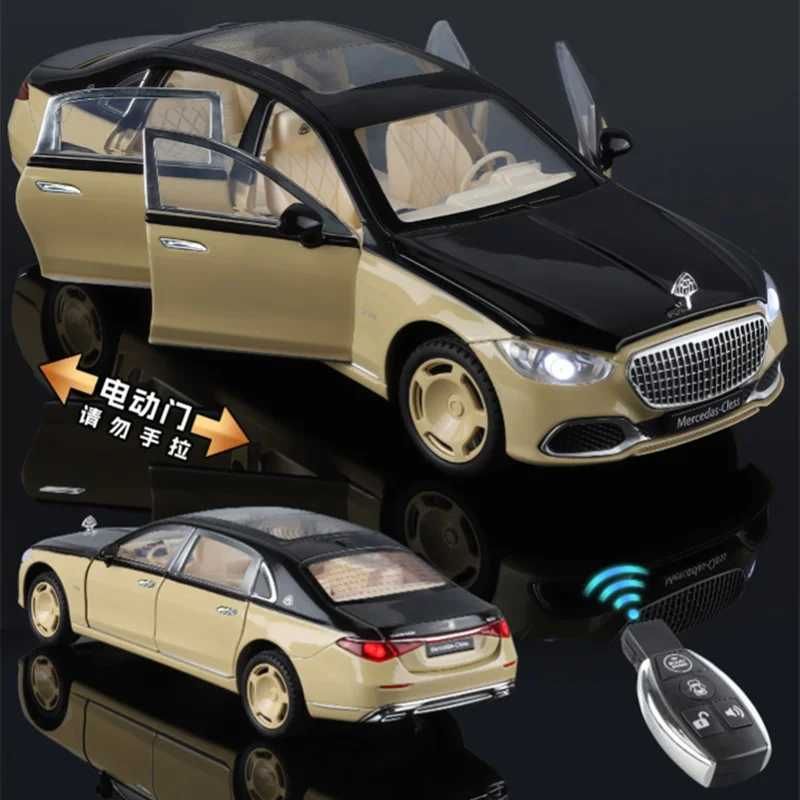 Key Control 1:24 Maybachs S680 Alloy Luxy Car Model Diecast Metal Vehicles Car Model Simulation Sound Light Collection Kids Gift