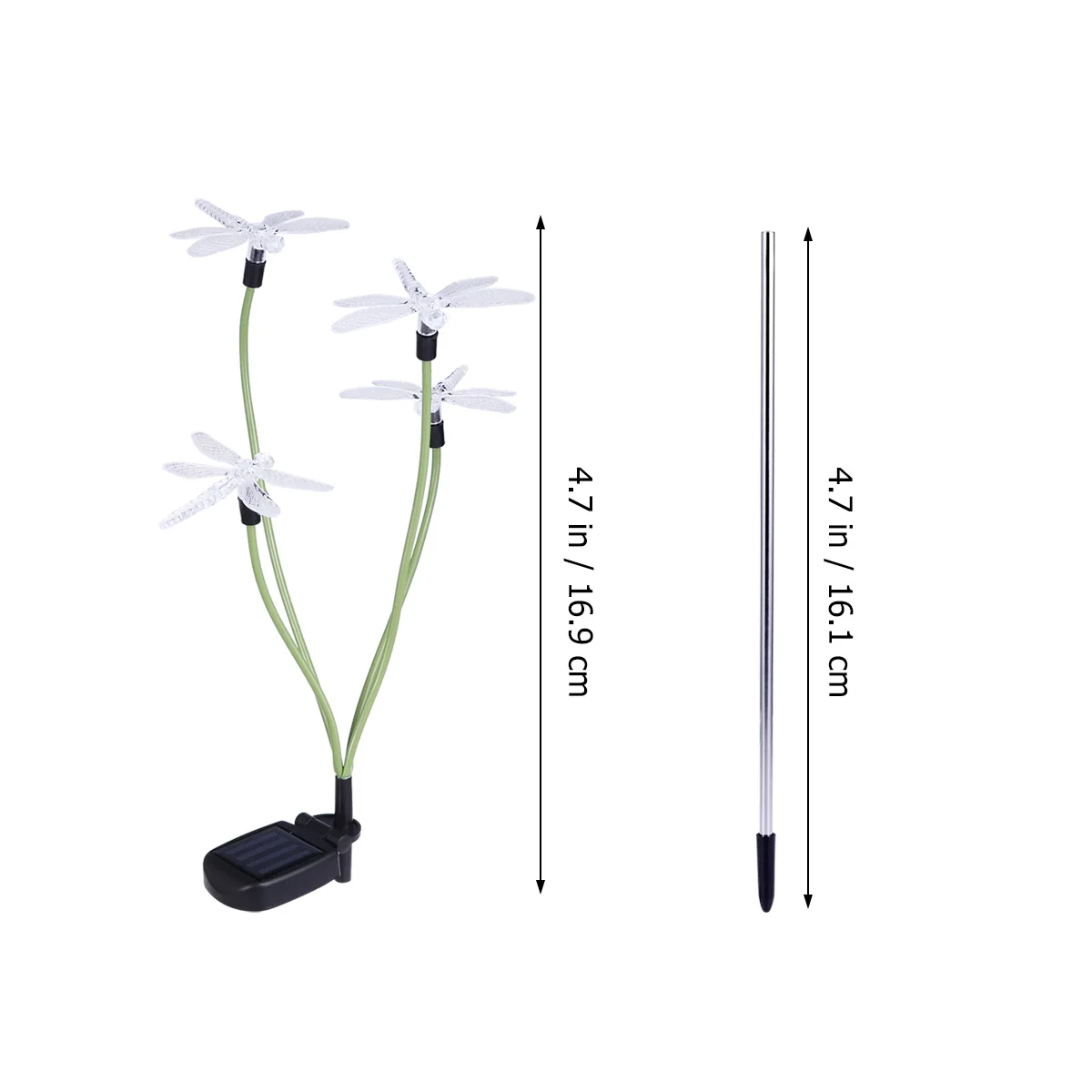 

4 LED Color-changing Lawn Light Landscape Wind Chimes Lamp Garden Road Ground Plug