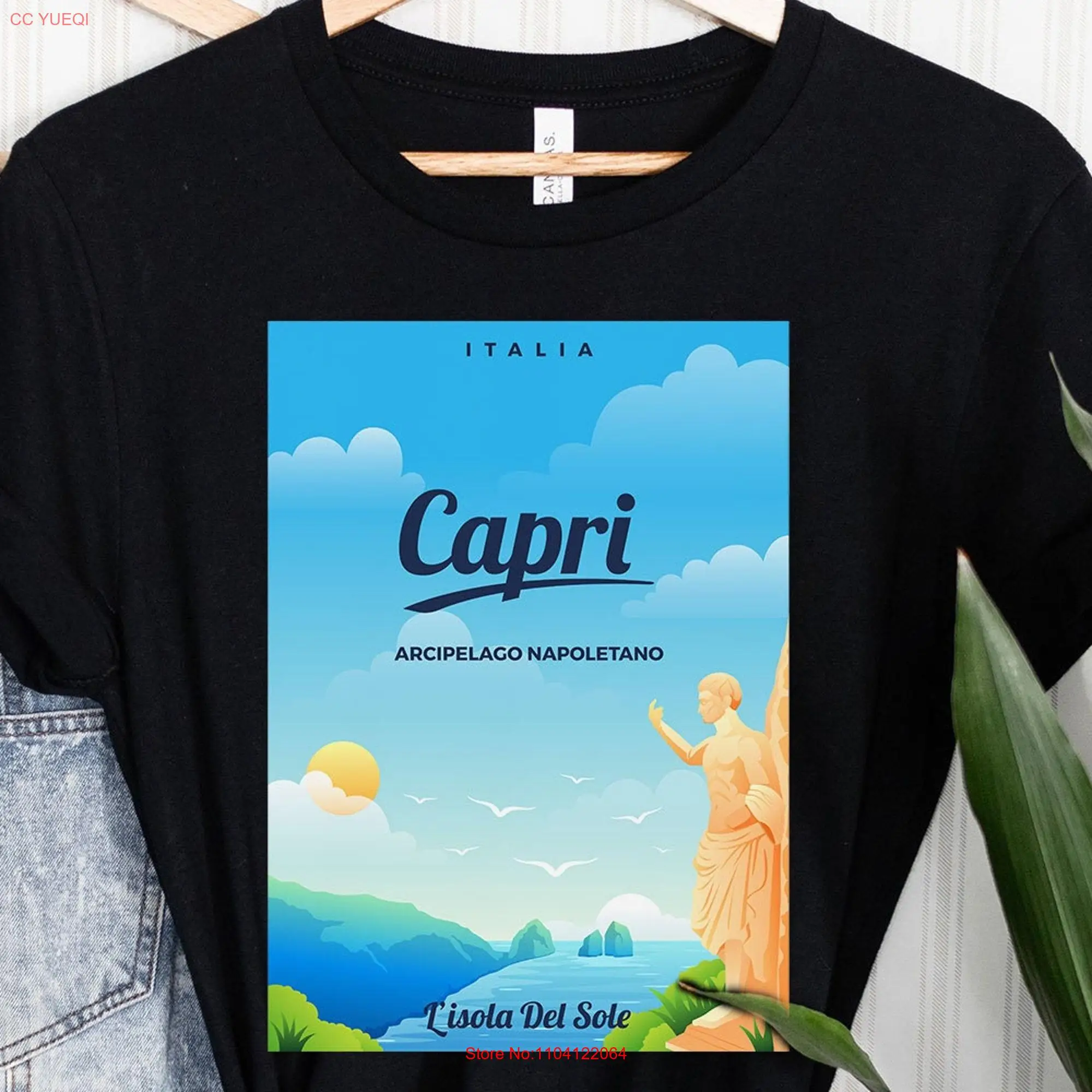 Capri T Shirt Italy Landscape Italian Travel Island Tourist s Amalfi CoasT long or short sleeves