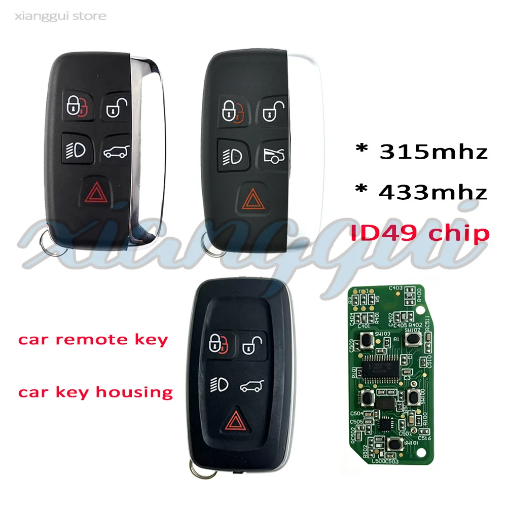 ID49chip 315/433mhz Remote Control Car Key for Jaguar F-Pace F-Type XE XF XJ Freelander for Land Rover Evoque Discovery 4 Evoque