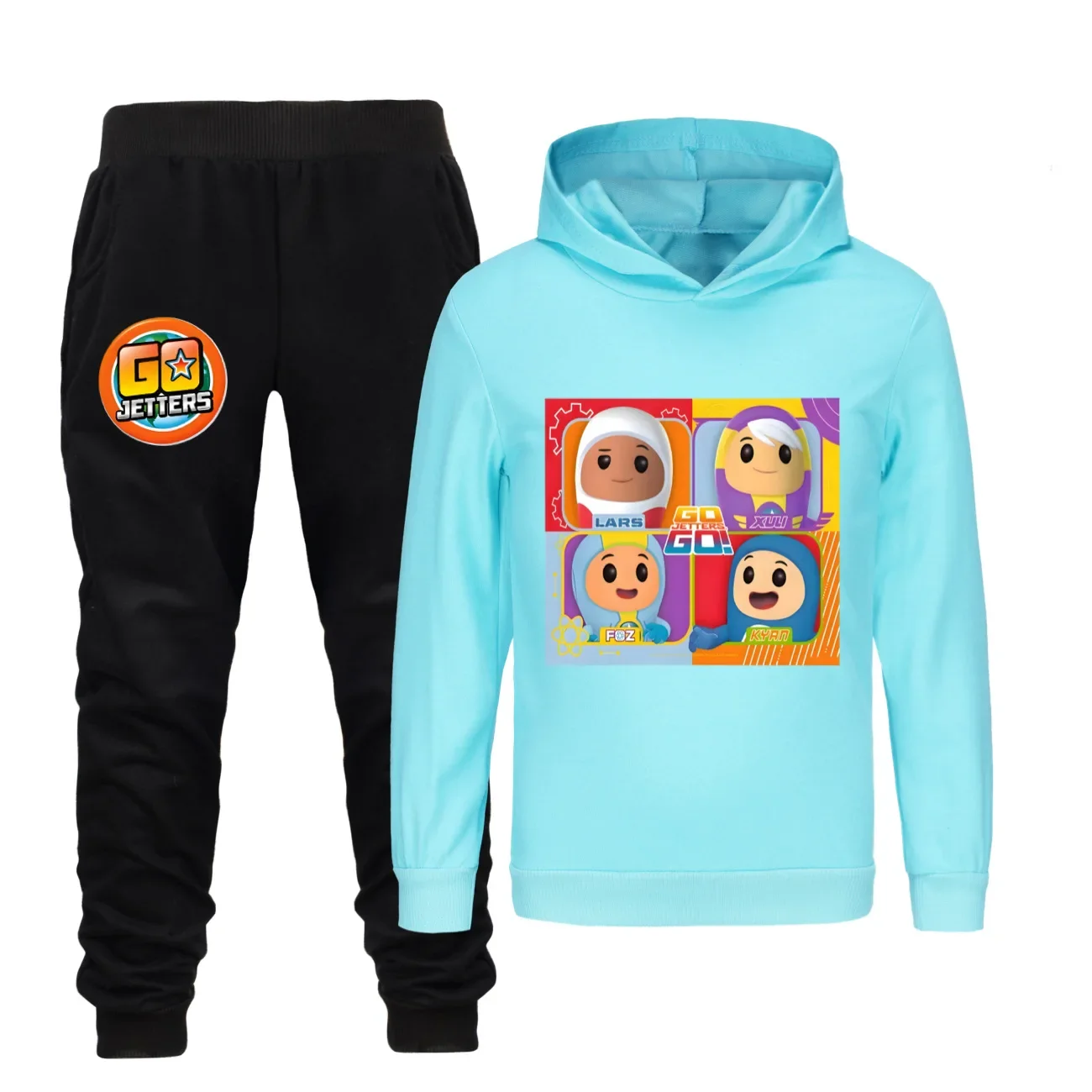

2025 Go Jetters Clothes Kids Cartoon Xuli Kyan Lars Foz Hoodies Pants 2pcs Sets Toddler Girls Outfits Teenager Boys Sportsuits