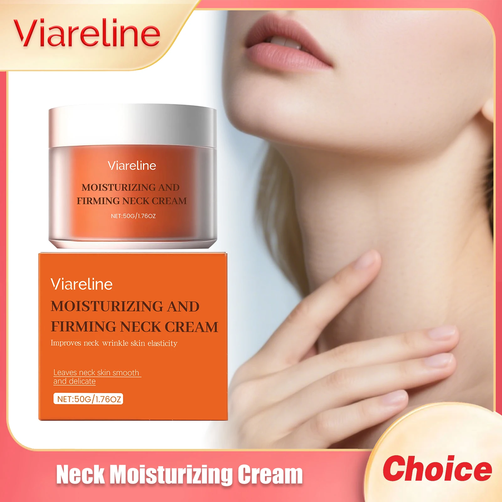 

VIARELINE Neck Care Cream Deep Hydration Moisturize Epidermis Relieve Dryness Improve Roughness Brighten Skin Neck Nourish Cream