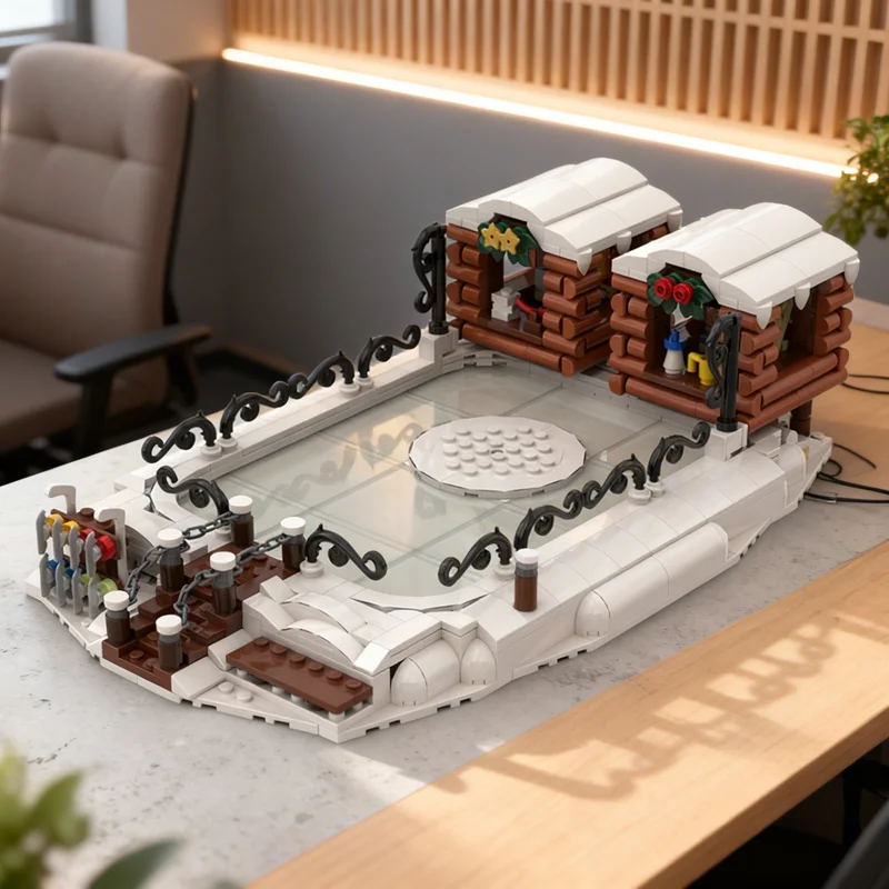 

Набор для сборки MOC «Зимнее деревенское катание на коньках» (714 деталей), сезонная модель, креативный подарок, коллекционный декор, премиум-класс для детей