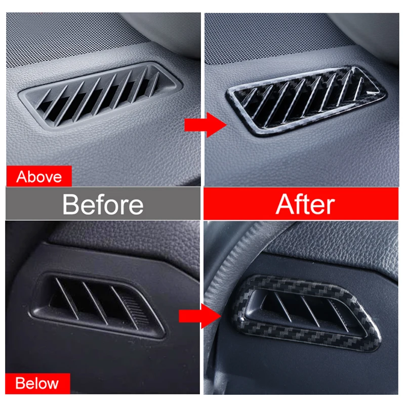 For Toyota RAV4 XA50 2019 2020 2021 2022 2023 2024 Hybrid ABS Car Front Air Vent Dashboard Outlet Frame Cover Trim Ring Stickers