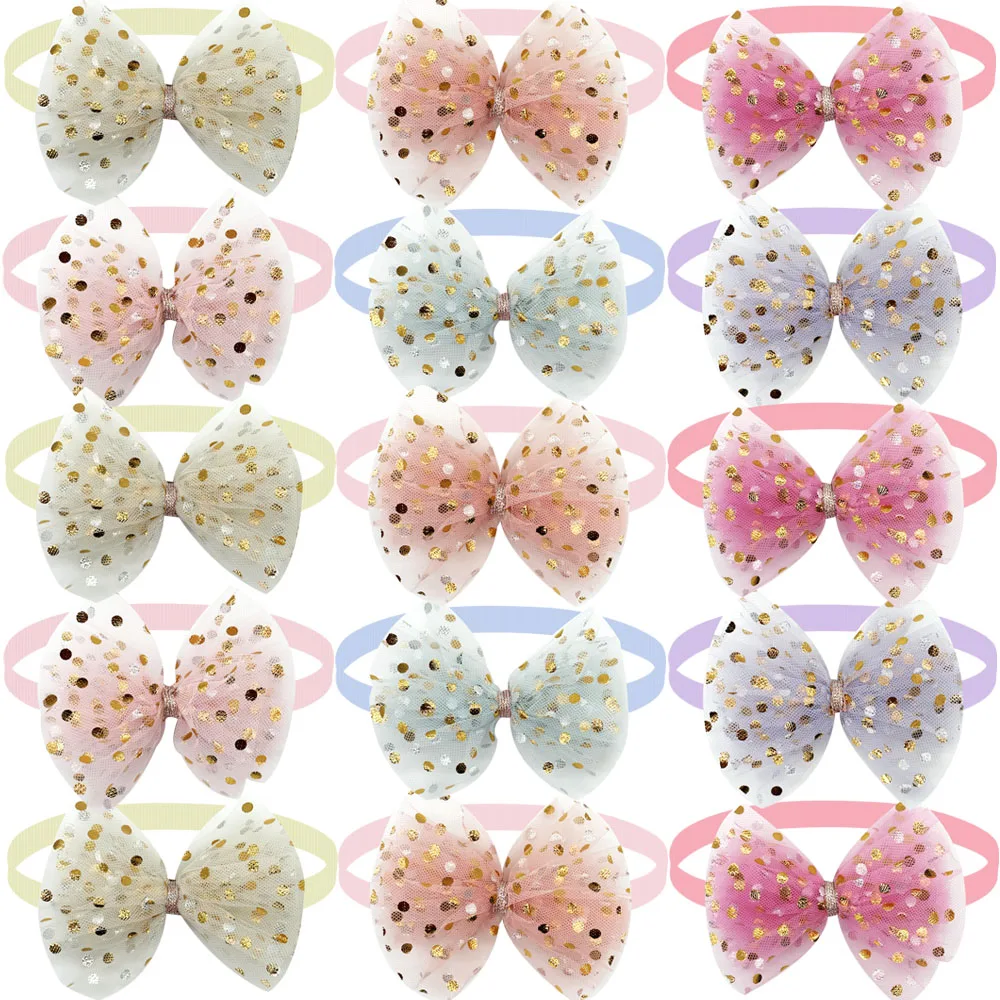 50/100pcs Lace Big Bows For Dogs Fashion Cute Dog Bulk Bowties Collar For Dogs Pets Grooming Bows Pet Accessories Dog Supplies