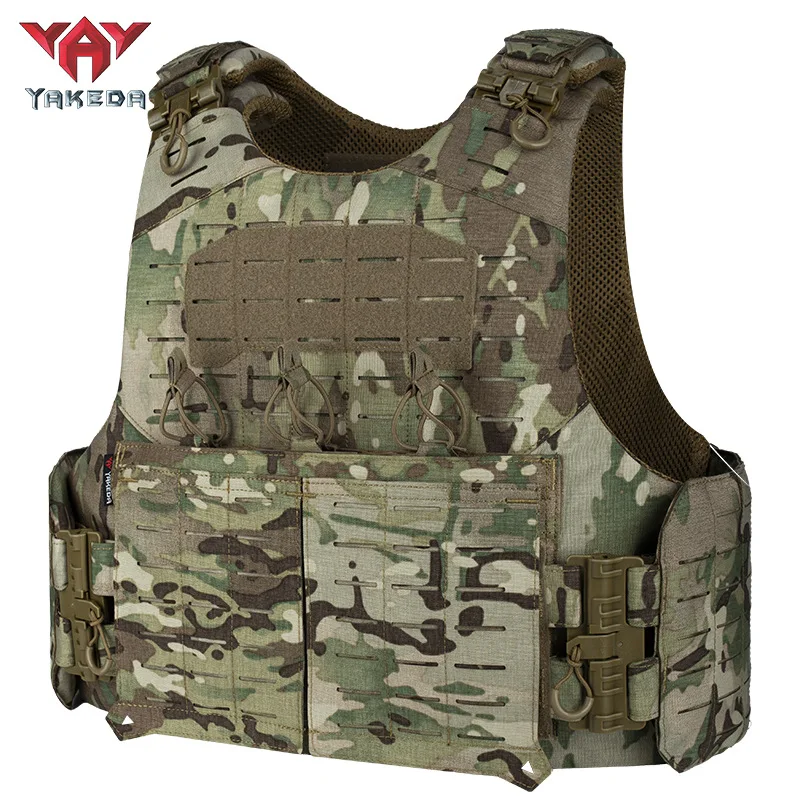

YAKEDA Tactical Vest New Tactical Vest Nylon One-click Quick Release Cutting PALS System Multi-functional Protective Vest
