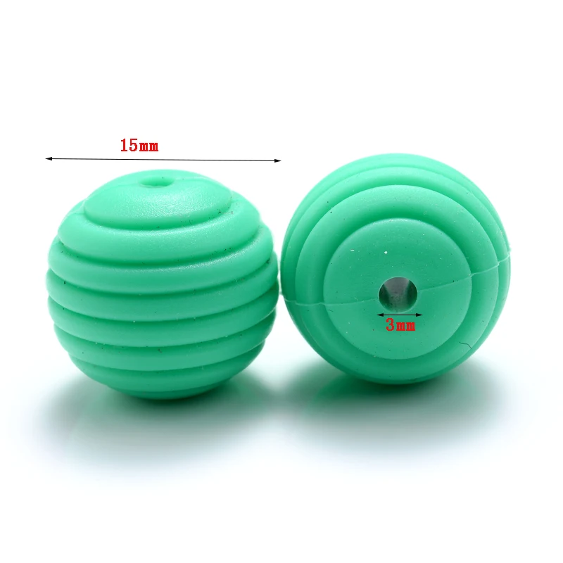 10Pcs/Lot 15mm Baby Silicone Beads Teethers for 4-6 Months Spiral Food Grade Silicone Teething Pacifier Chain Necklace Making