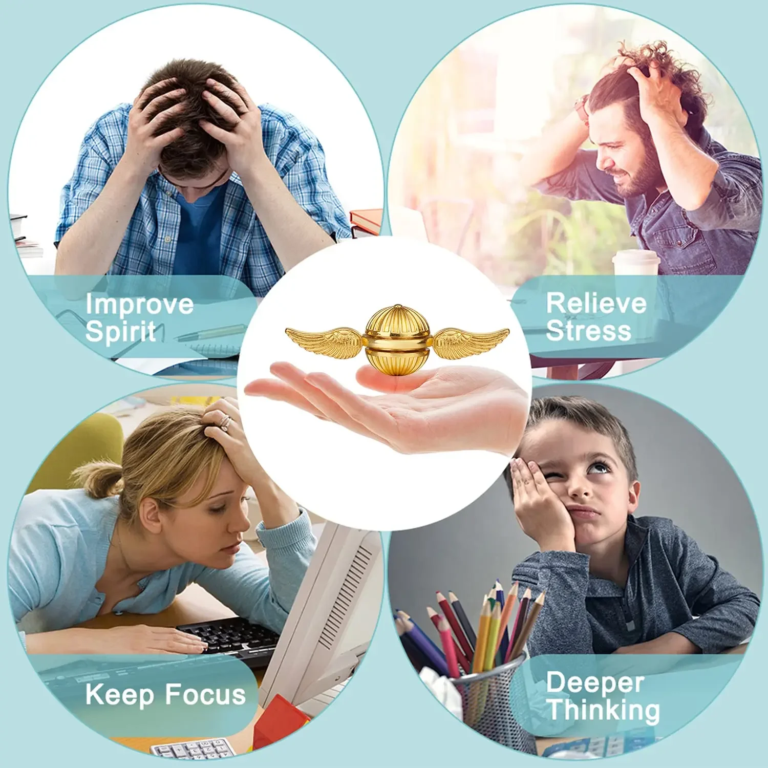 تململ اليد سبينر هدية لمحبي العصور الوسطى السحرية العالم الإجهاد القلق أدهد الإغاثة تململ لعبة معدنية